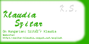 klaudia szitar business card